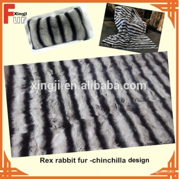 Couverture en fourrure de lapin rex style Chinchilla